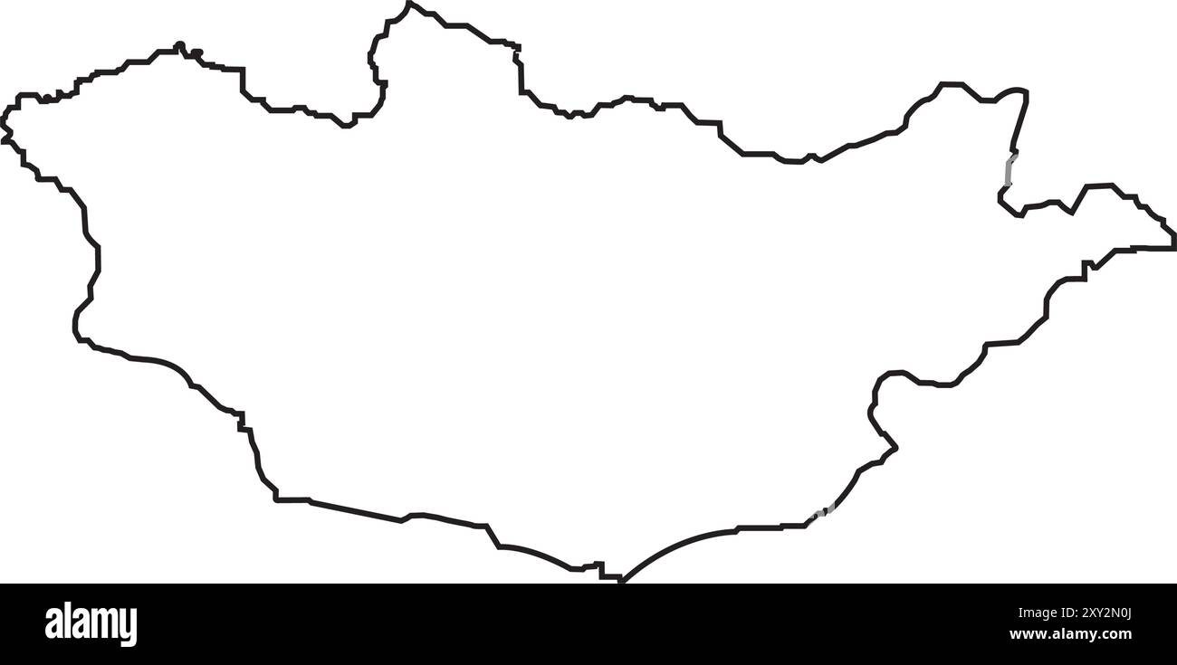Illustrazione dell'icona della mappa della Mongolia disegno dell'elemento Illustrazione Vettoriale