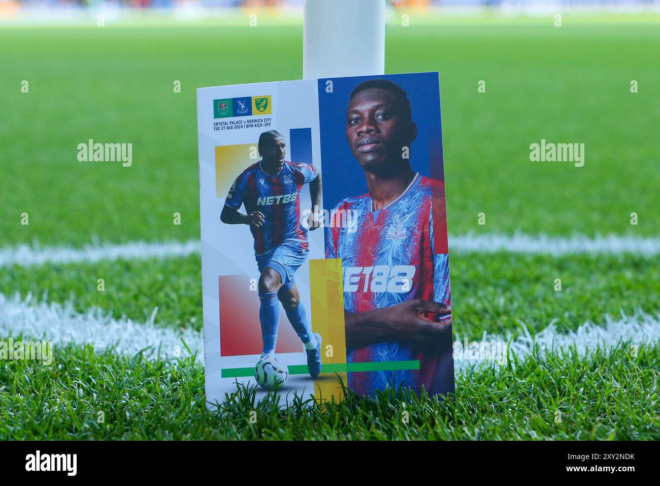 Selhurst Park, Selhurst, Londra, Regno Unito. 27 agosto 2024. Carabao Cup Second Round Football, Crystal Palace contro Norwich City; il programma della partita crediti: Action Plus Sports/Alamy Live News Foto Stock