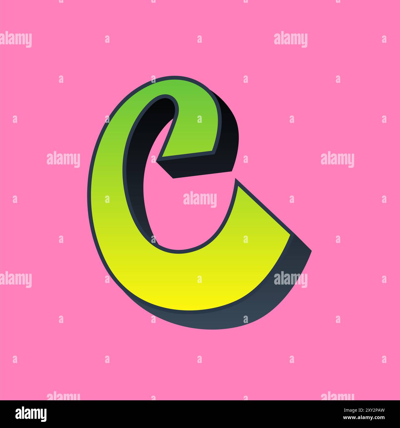 Design con logo di una lettera C. moderna ed elegante, adatta a qualsiasi settore. Foto Stock