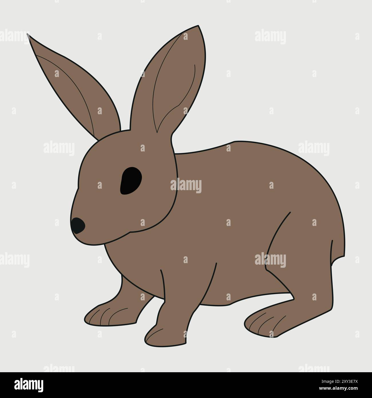 animale carino del coniglio, vettore del coniglio, illustrazione del coniglio, illustrazione del vettore, coniglio, animale carino, silhouette, silhouette di coniglio. Illustrazione Vettoriale