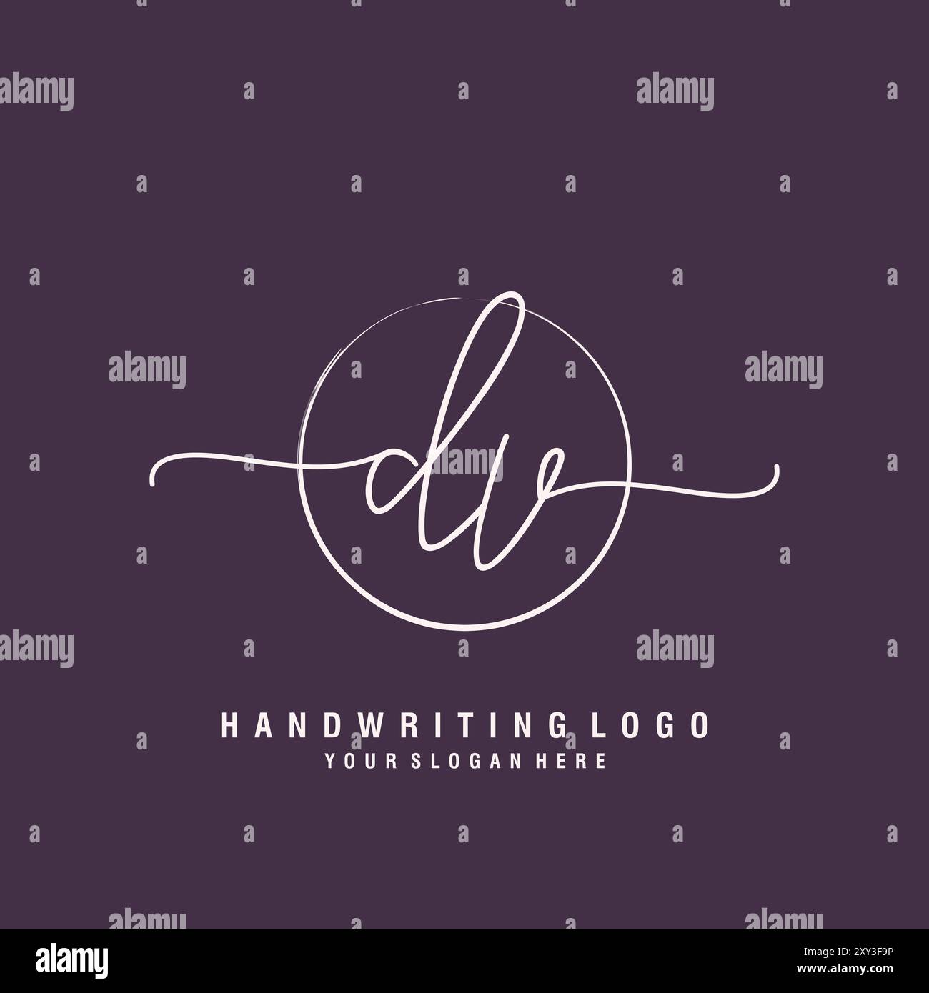 Logo DV Letter minimal moderno Illustrazione Vettoriale