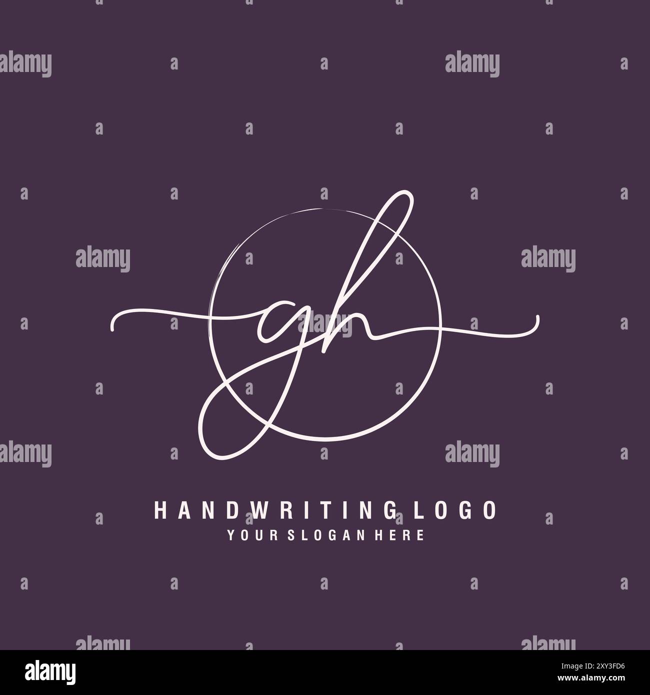 Logo GH Letter minimal moderno Illustrazione Vettoriale