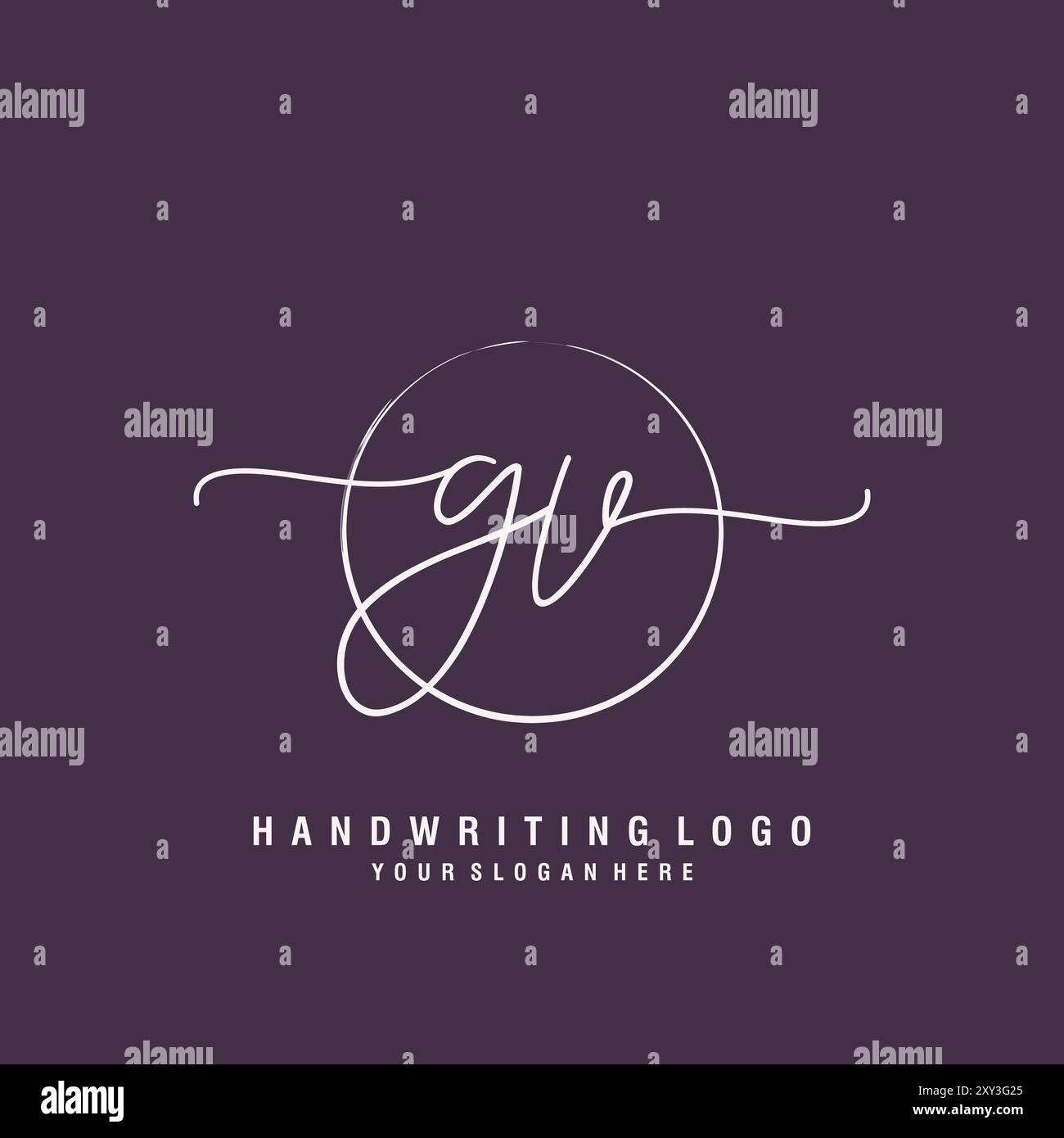 Logo GV Letter minimal moderno Illustrazione Vettoriale