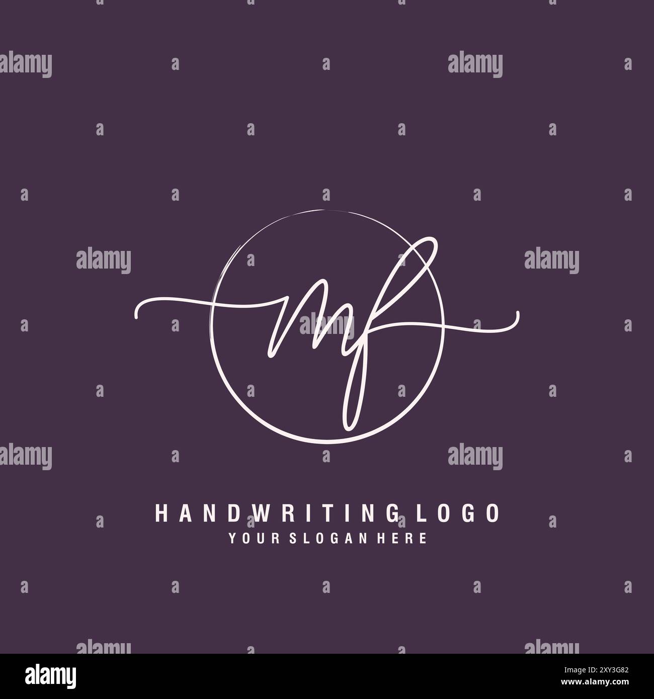 Logo MF Letter minimal moderno Illustrazione Vettoriale
