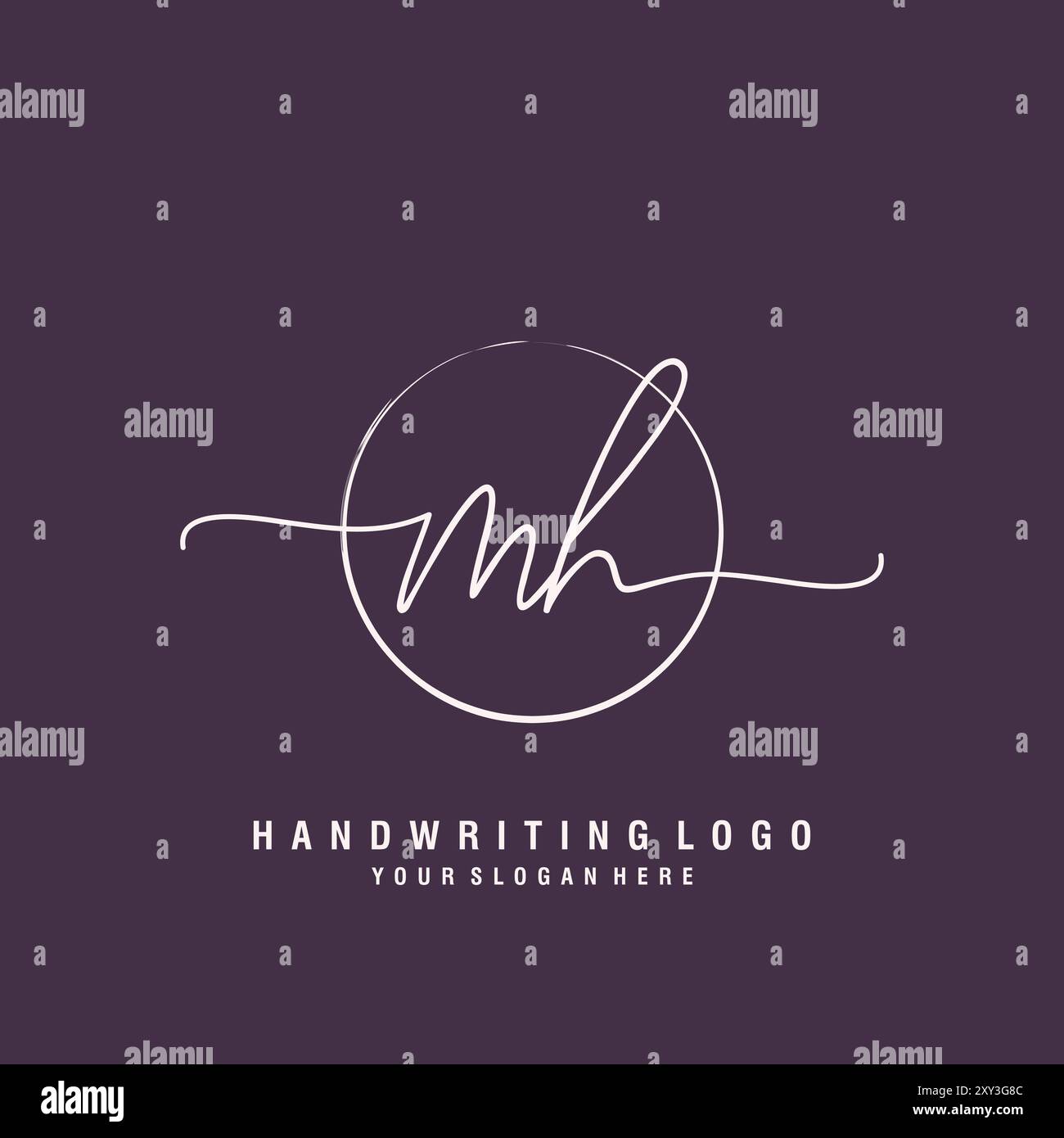 Logo MH Letter minimal moderno Illustrazione Vettoriale