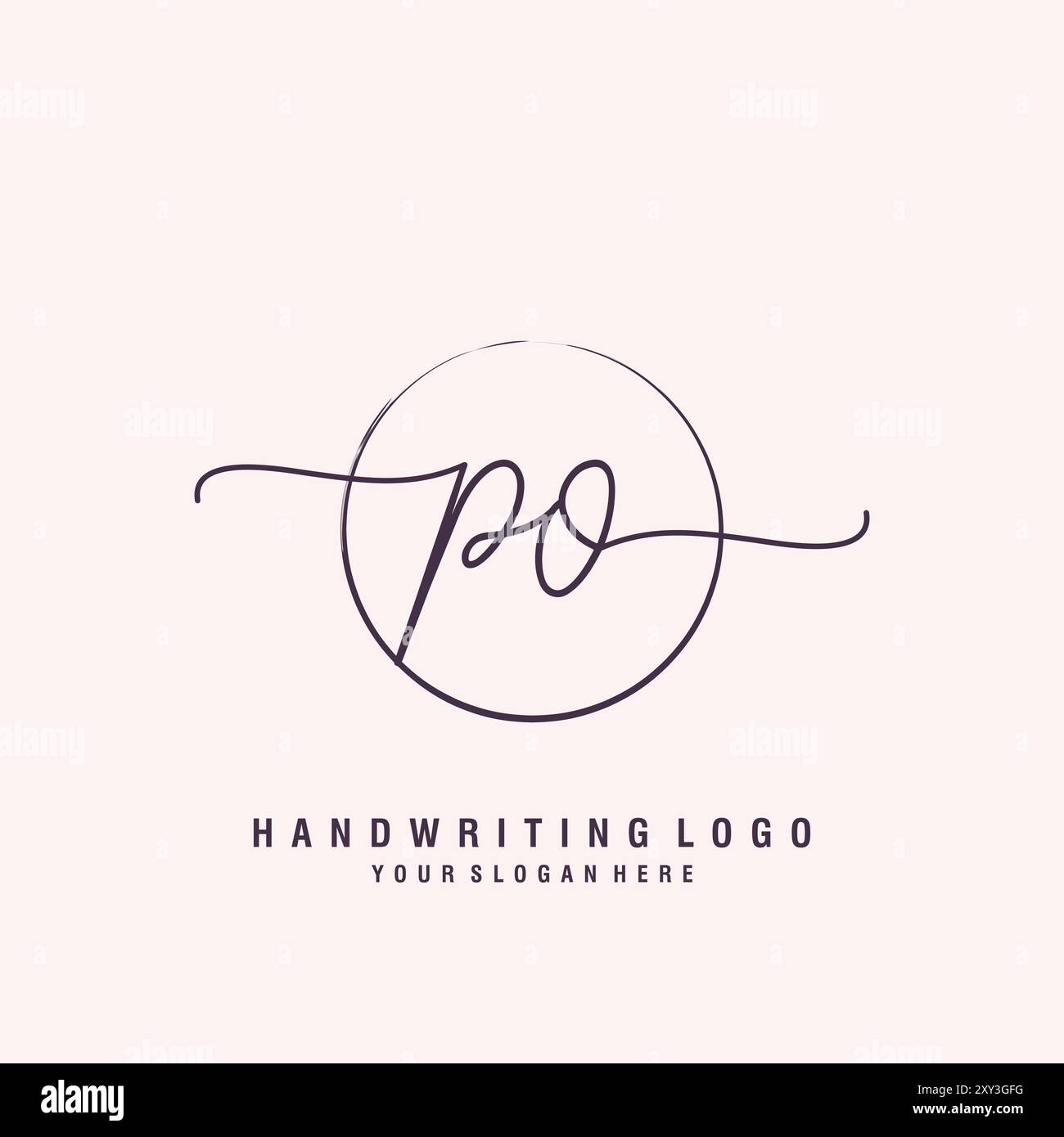 Logo PO Letter minimal moderno Illustrazione Vettoriale