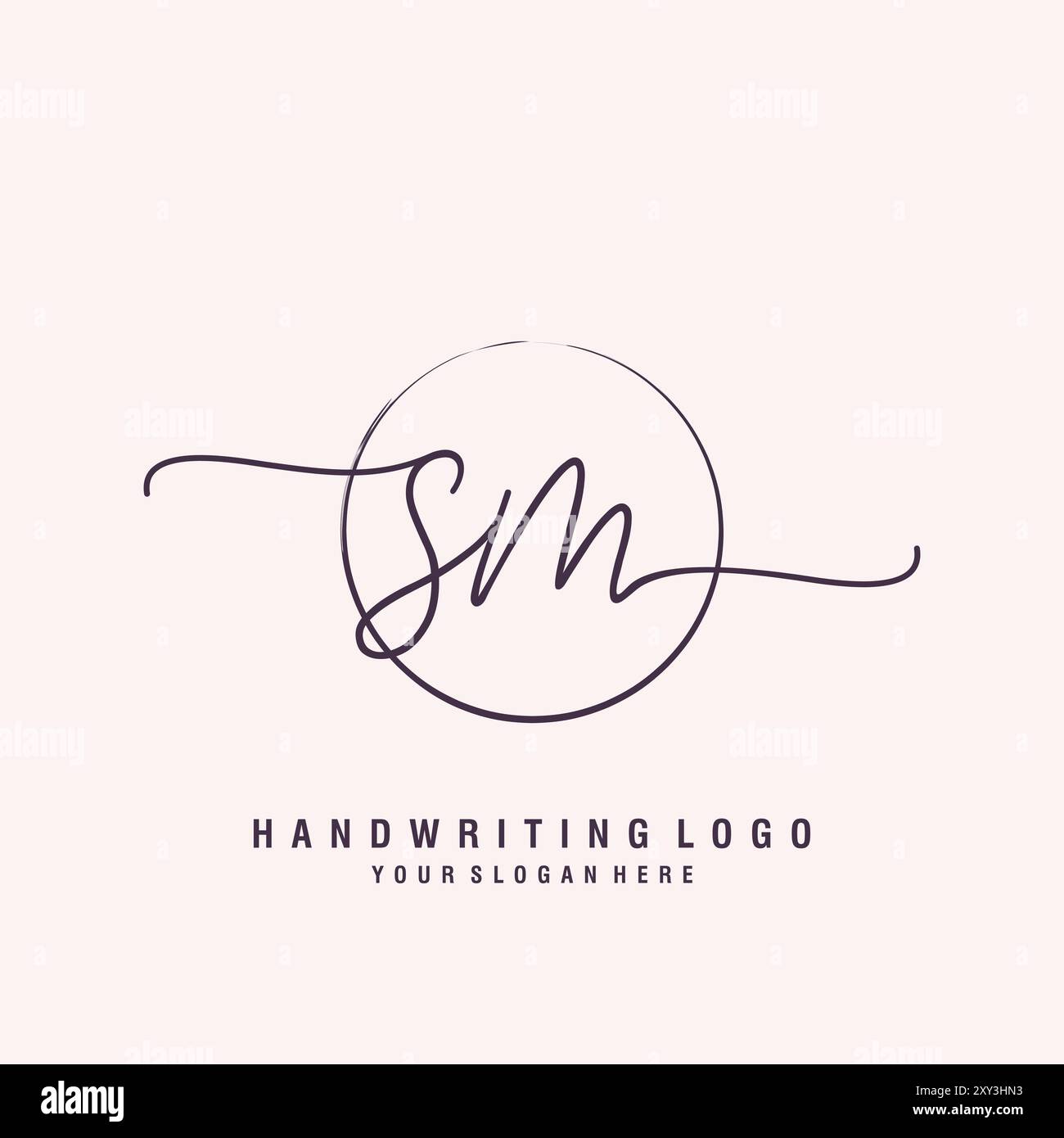 Logo SM Letter minimal moderno Illustrazione Vettoriale