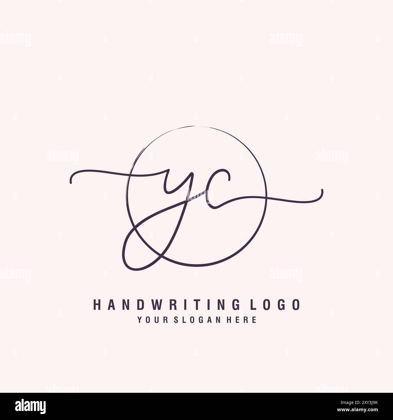 Logo YC Letter minimal moderno Illustrazione Vettoriale