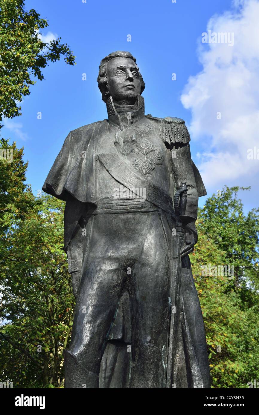 Monumento al grande comandante russo Mikhail Illarionovich Kutuzov. Kaliningrad (Koenigsberg prima del 1946), Russia, Europa Foto Stock