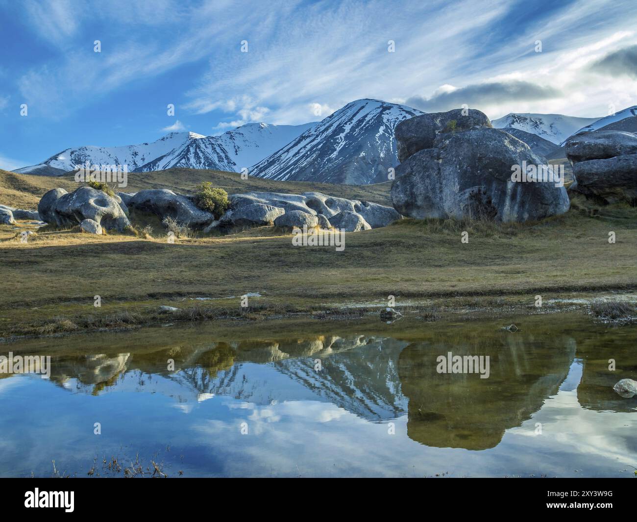 Regione montagnosa a sud-ovest di Christchurch Foto Stock