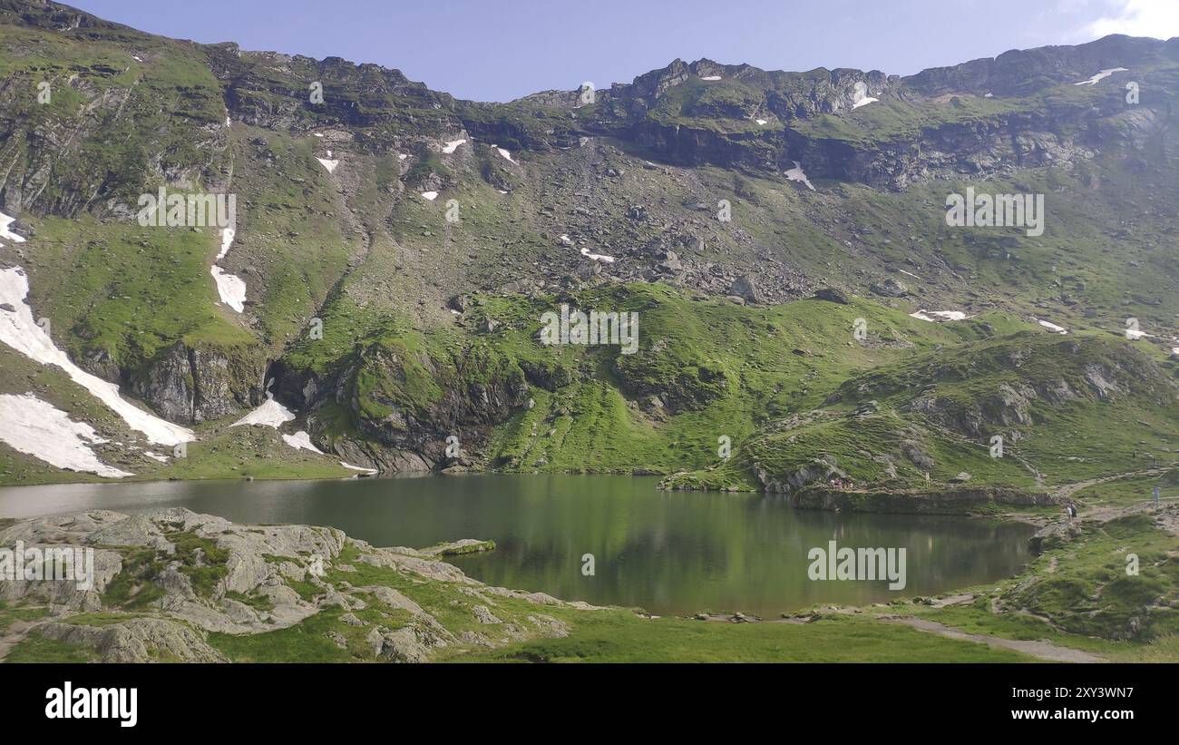 Lago Balea, Monti Fagaras, Carpazi meridionali, Romania, Europa Foto Stock