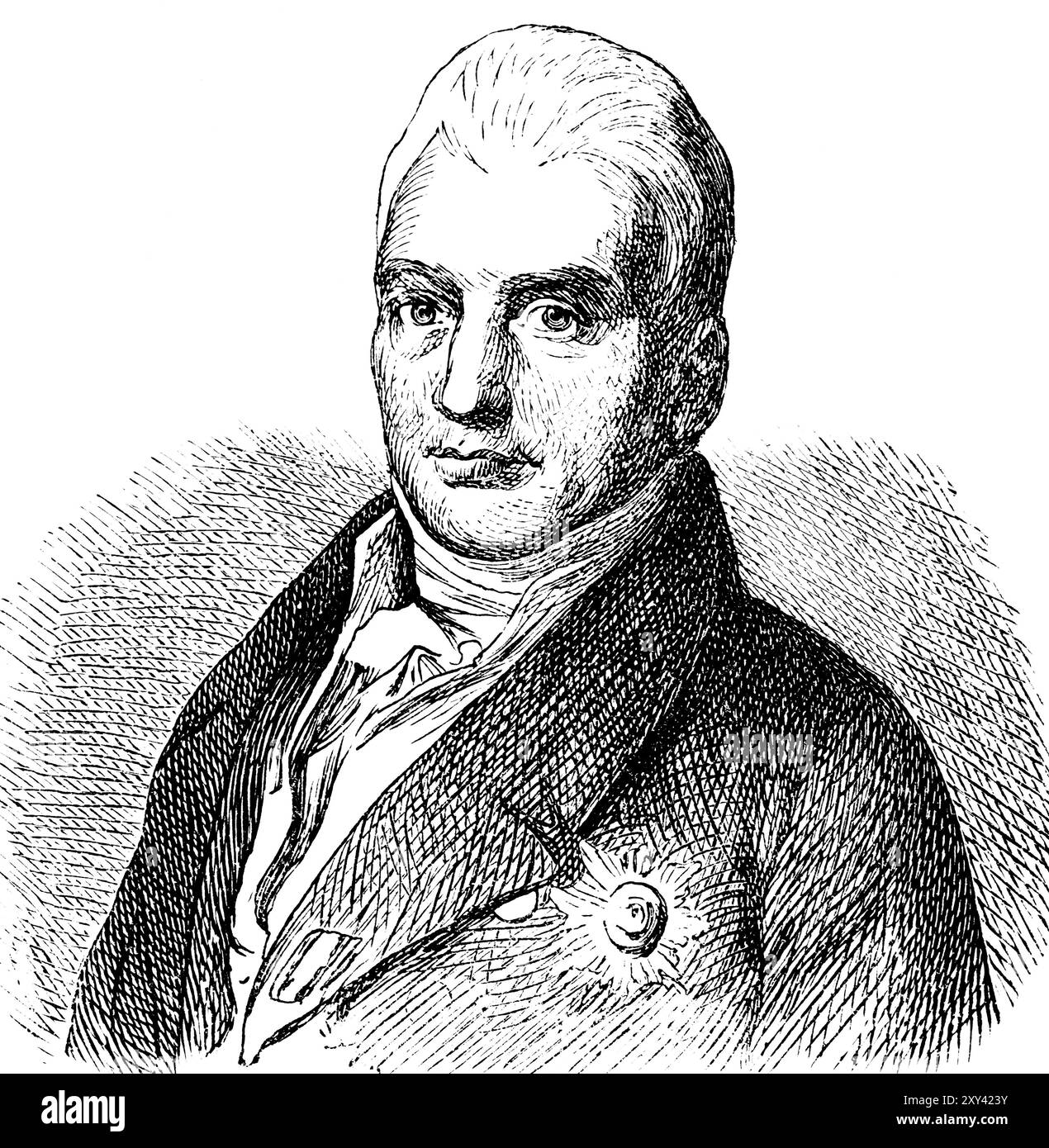 Ritratto del ministro di Stato barone Karl Stein zum Altenstein (1770-1840), politico prussiano, riformatore del sistema scolastico, istruzione, scuola, Foto Stock