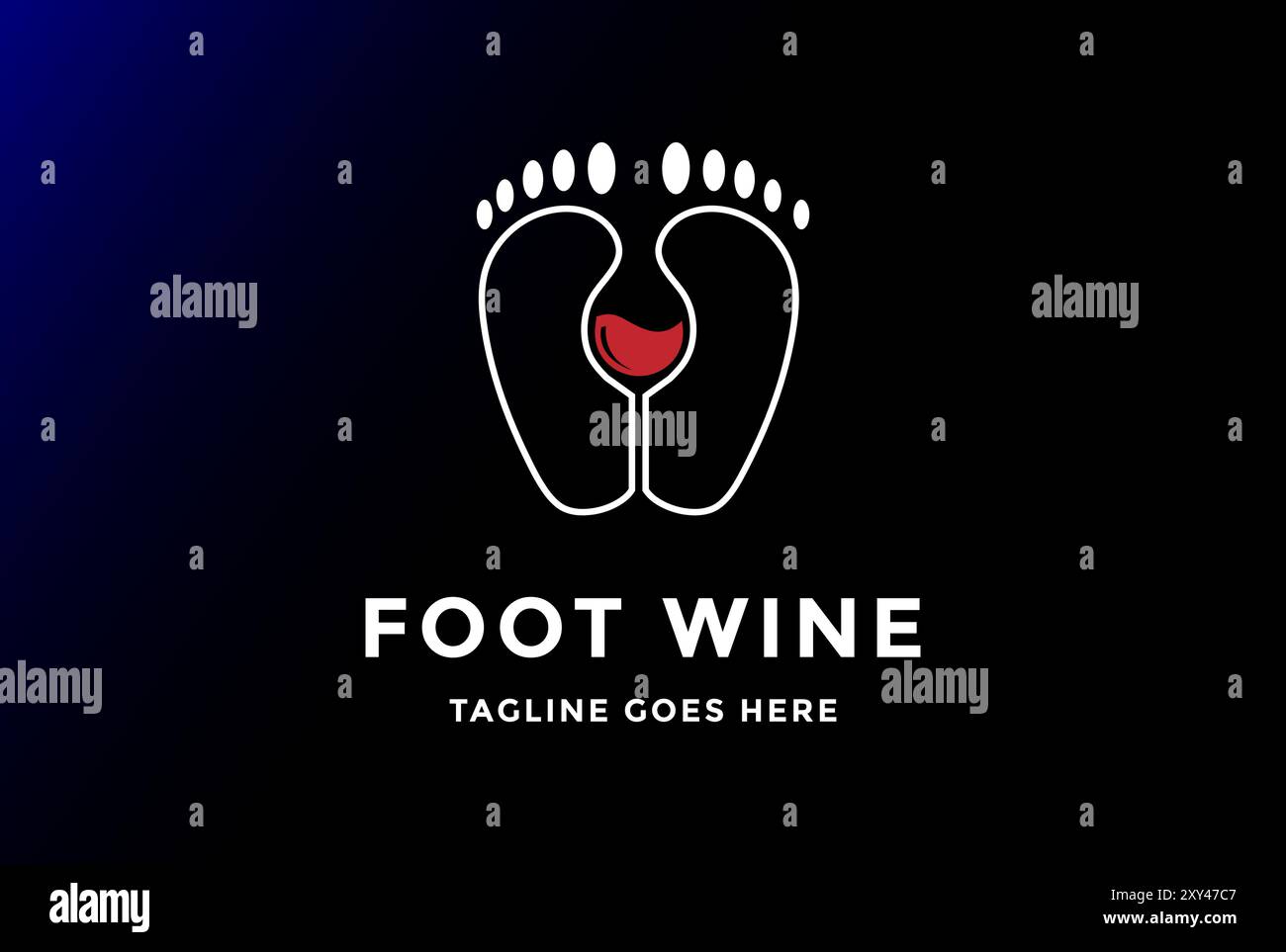 Semplice e intelligente poggiapiedi di bellezza con vettoriale di design con logo in vetro Wine Vodka Illustrazione Vettoriale