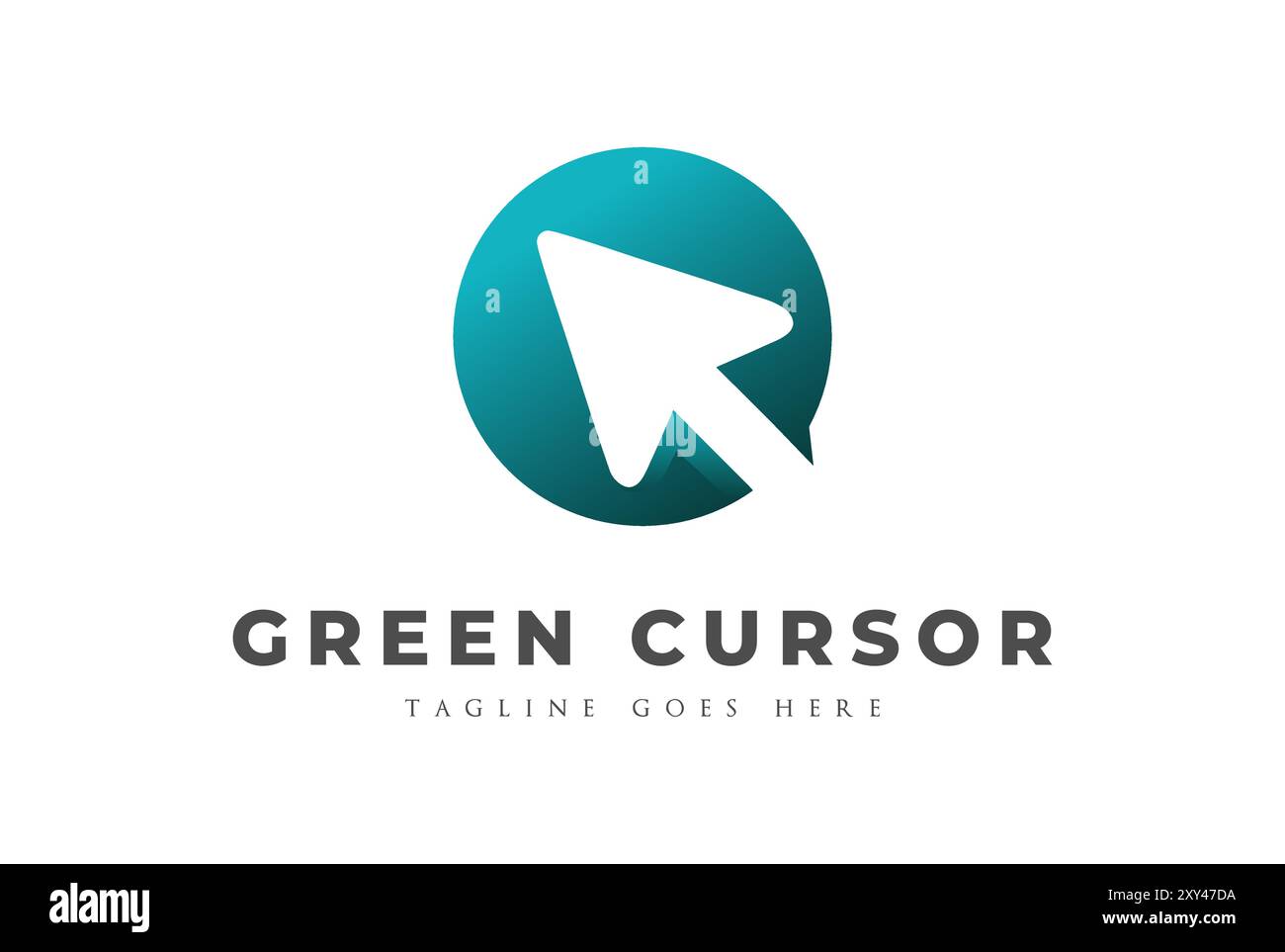 Cerchio circolare cursore cursore freccia rotonda fare clic su vettore disegno logo Illustrazione Vettoriale