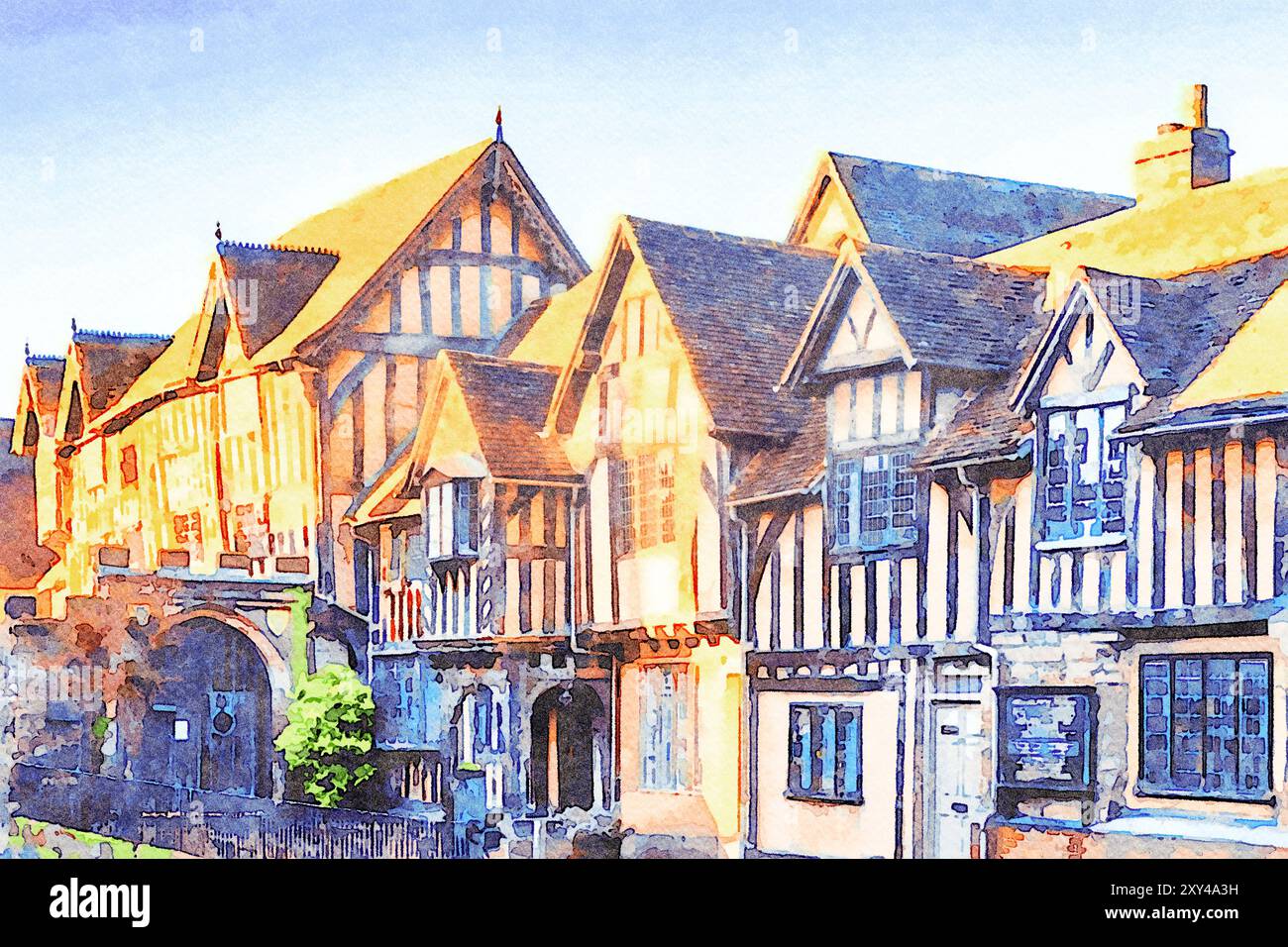 Warwick, Regno Unito - Lord Leycester Hospital, una collezione di edifici costruiti tra il XIII e il XVII secolo, è un ente di beneficenza per... Foto Stock