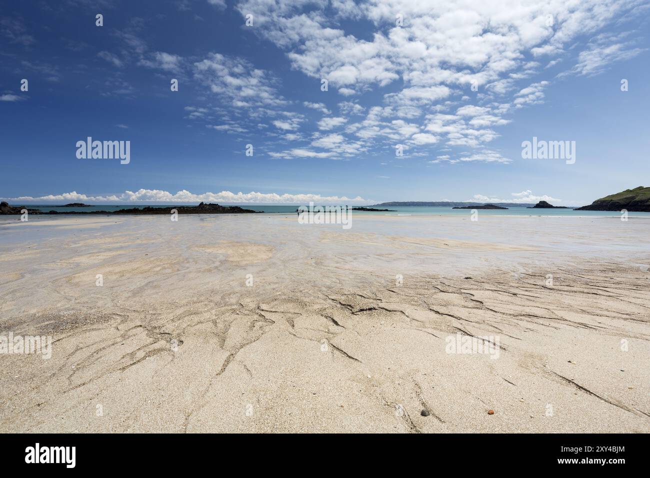 Shell Beach sull'Isola del Canale di Herm, Regno Unito Foto Stock