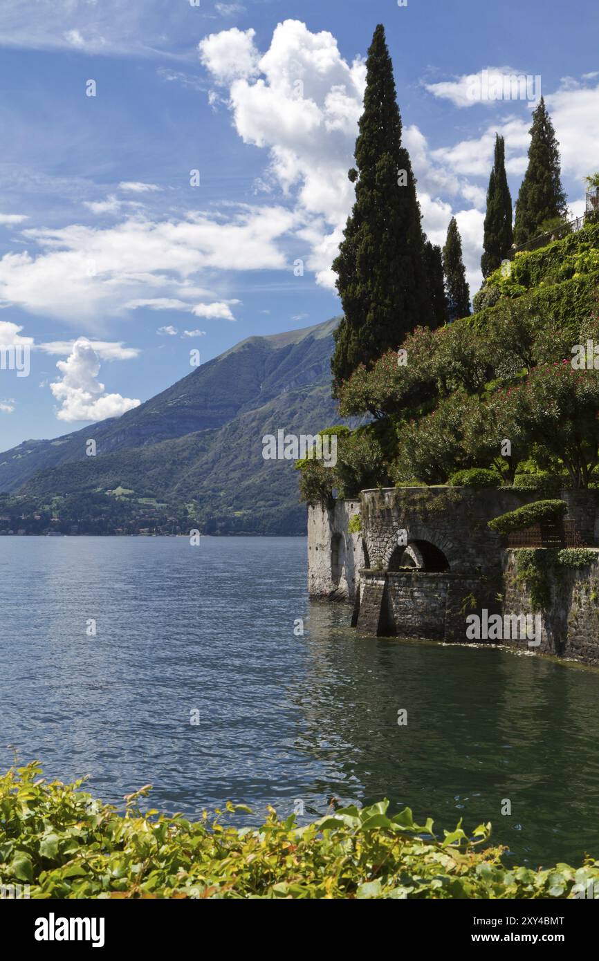 Ampie vedute sul Lago di Como in Italia Foto Stock