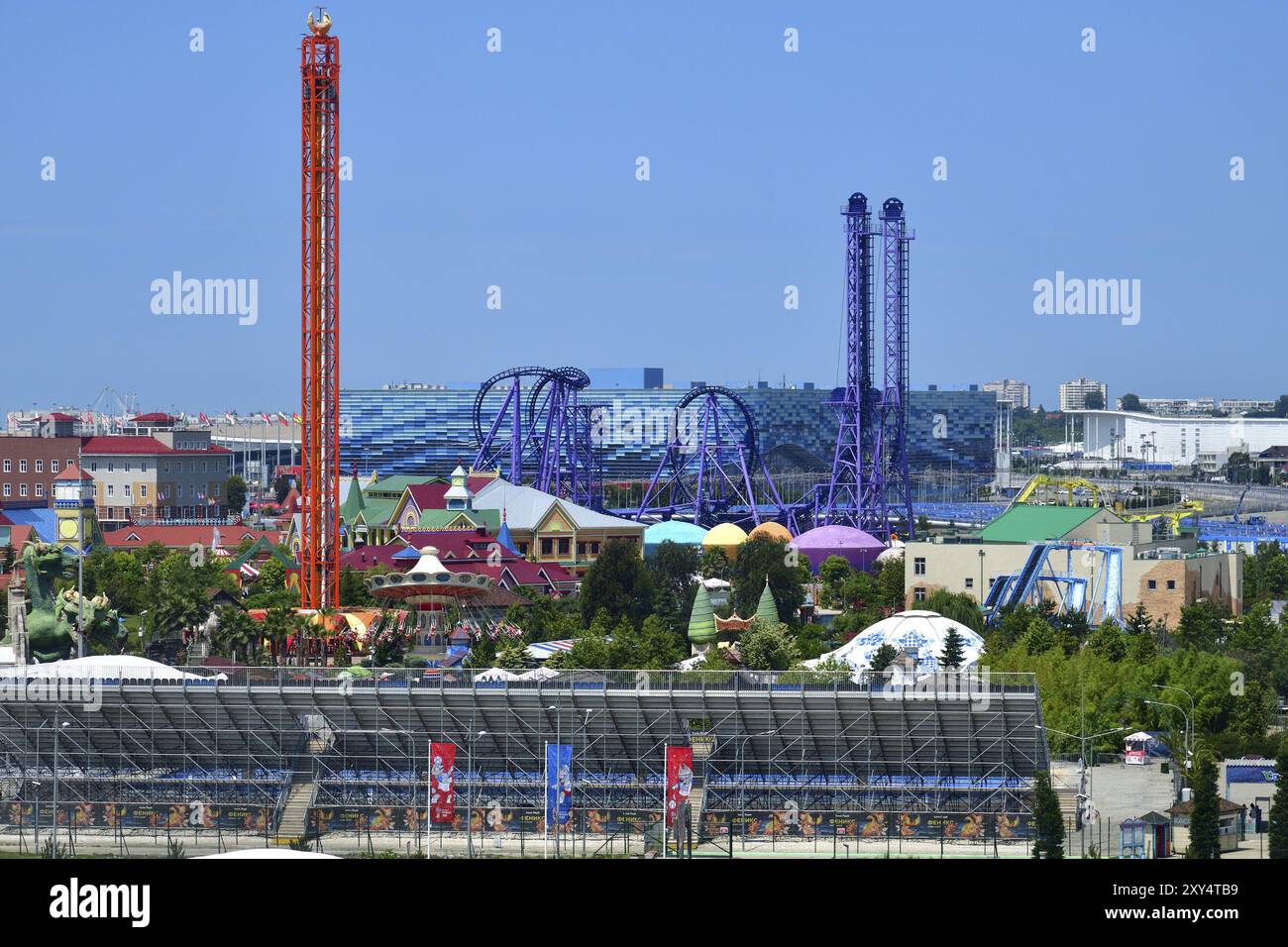 Sochi, Russia, 5 giugno. 2018 Sochi Park, entrato nella TOP-25 dei migliori parchi d'Europa nel 2016, Europa Foto Stock