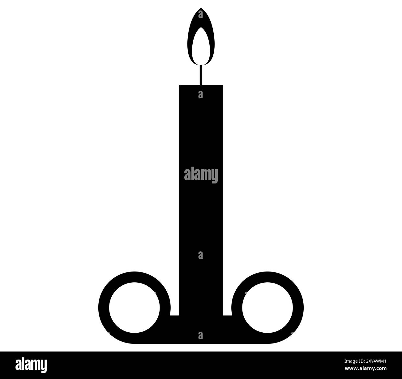 Icona candela illustrata in vettore su sfondo bianco Foto Stock