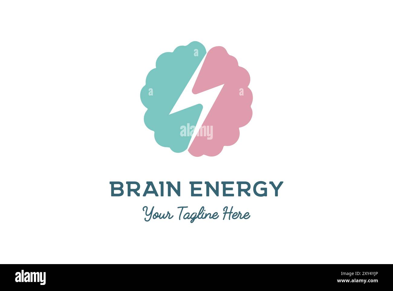 Mente moderna con il logo Thunder Light Energy Design Vector Illustrazione Vettoriale