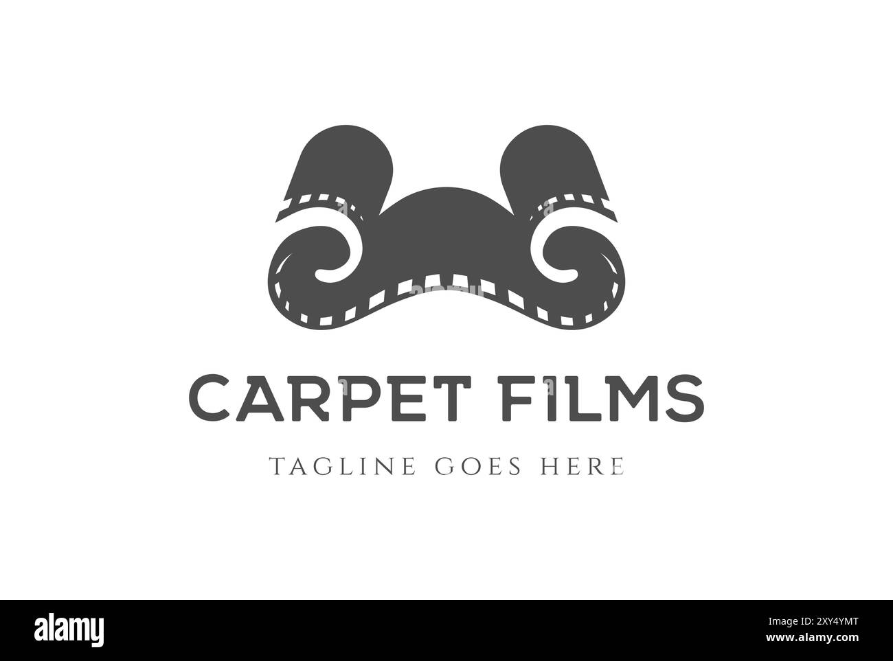 Vintage retro Letter W o Carpet Film Strip per Cinema Movie Production Logo Design Vector Illustrazione Vettoriale