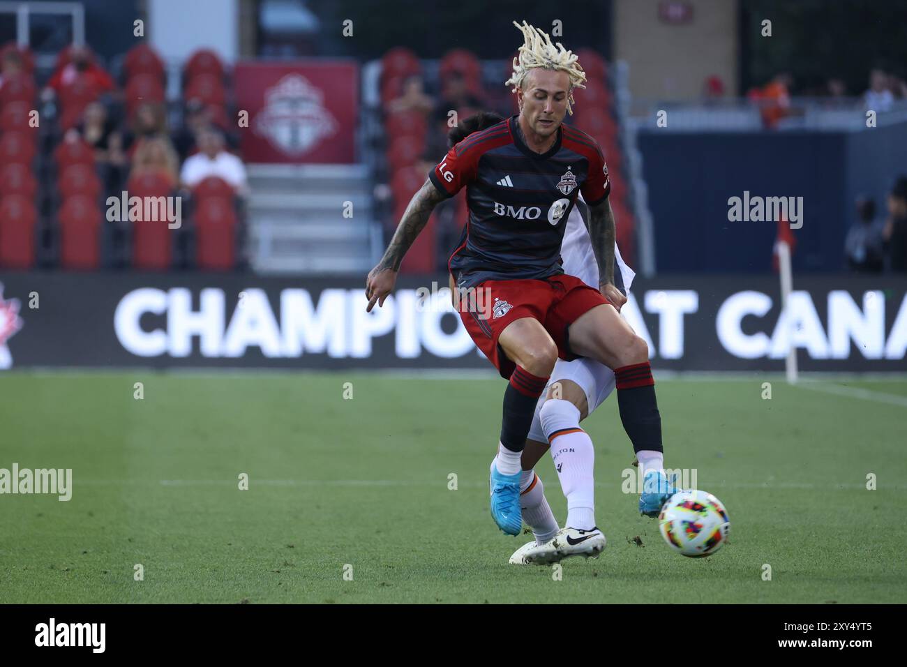 Toronto, Canada. 27 agosto 2024. Toronto, Ontario, Canada, 27 agosto 2024, semifinale del campionato canadese tra Toronto FC e Forge FC al BMO Field. (Foto di Indrawan Kumala/Sipa USA) credito: SIPA USA/Alamy Live News Foto Stock