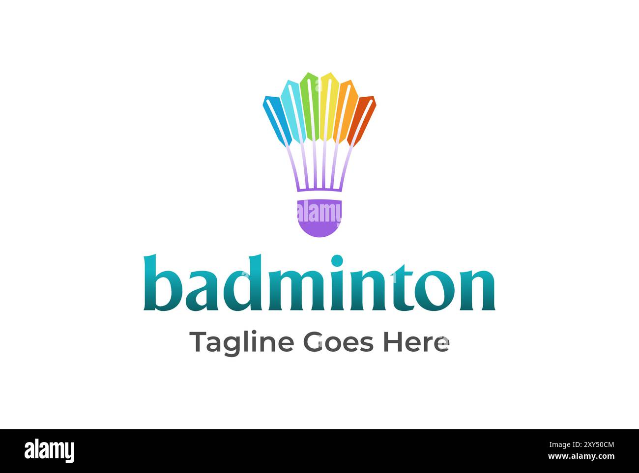 Rubinetto colorato per Badminton Sport Club o Event Competition Championship Logo Design Vector Illustrazione Vettoriale