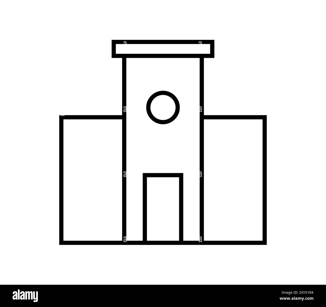 Icona del college illustrata in vettoriale su sfondo bianco Foto Stock