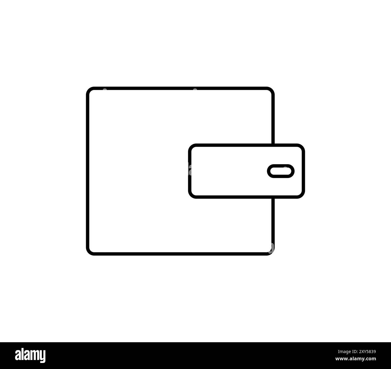 Icona del portafoglio illustrata in formato vettoriale su sfondo bianco Foto Stock