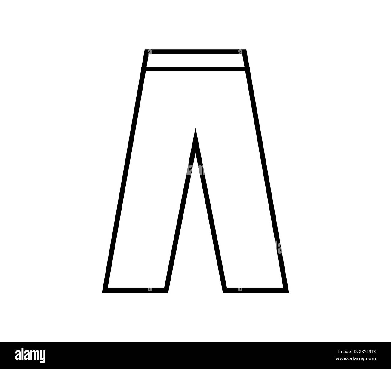 Icona dei pantaloni illustrata su sfondo bianco Foto Stock