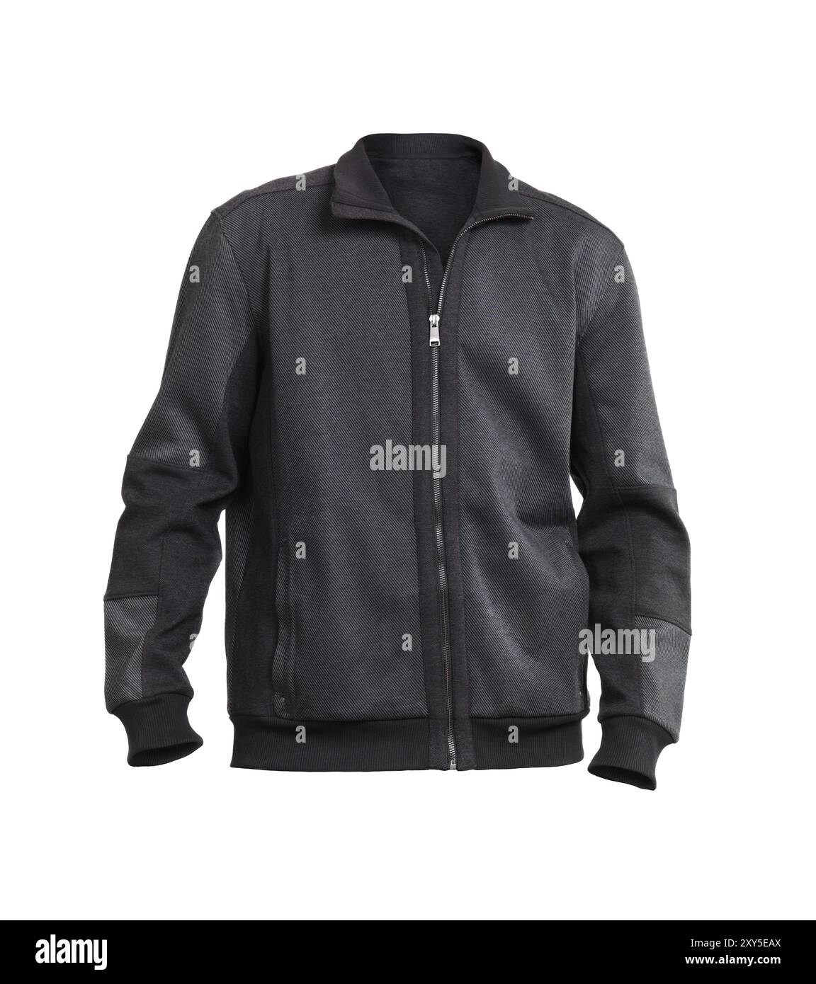 Moda grigio scuro camicia mens maglione isolati su sfondo bianco Foto Stock