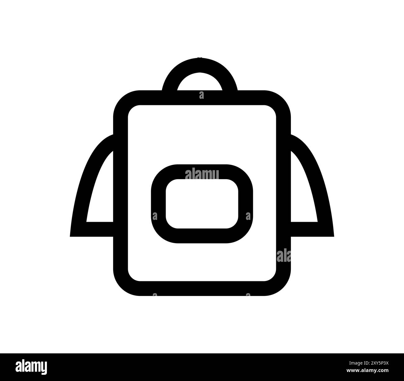 Icona dello zaino illustrata in vettoriale su sfondo bianco Foto Stock