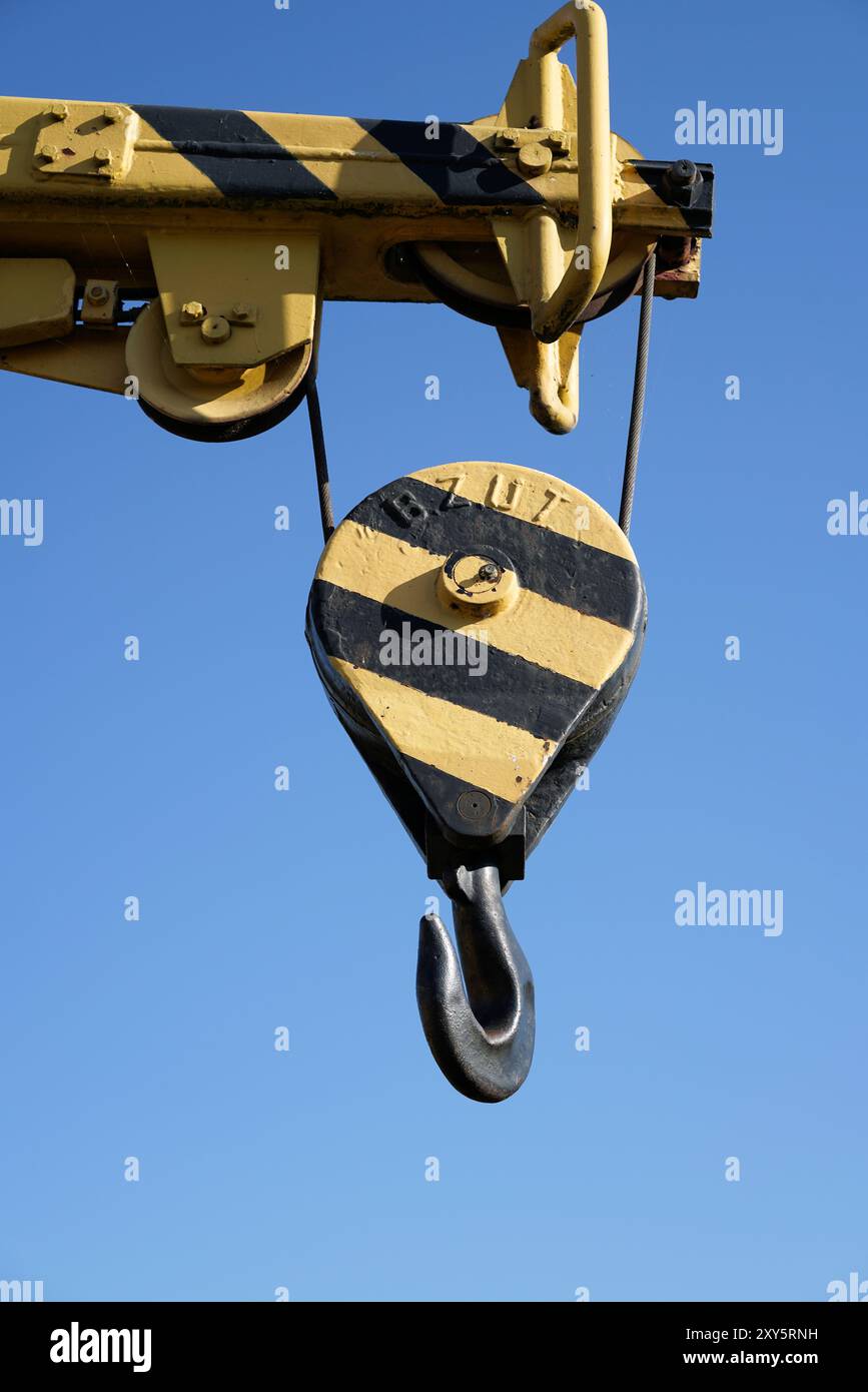 Gru nel porto di Magdeburgo Foto Stock