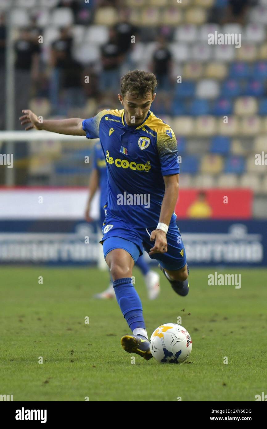 CUPA ROMANIEI LA FOTBAL , FC PETROLUL PLOIESTI VS ACS DUMBRAVITA , STADION ILIE OANA , PLOIESTI , 27.08.2024 Foto Stock