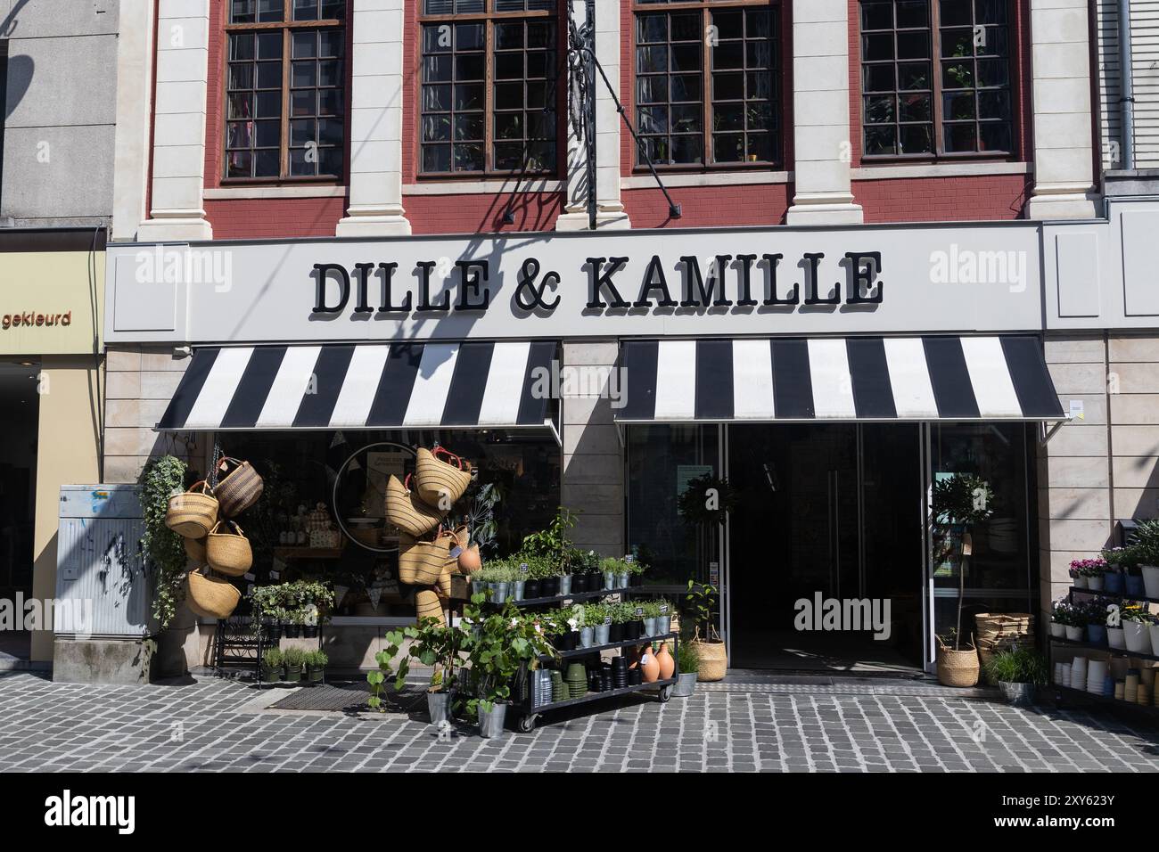 AALST, BELGIO, 26 AGOSTO 2024: Facciata esterna di un negozio di Dille e Kamille nelle Fiandre. E' un caos olandese specializzato in artic casalingo Foto Stock