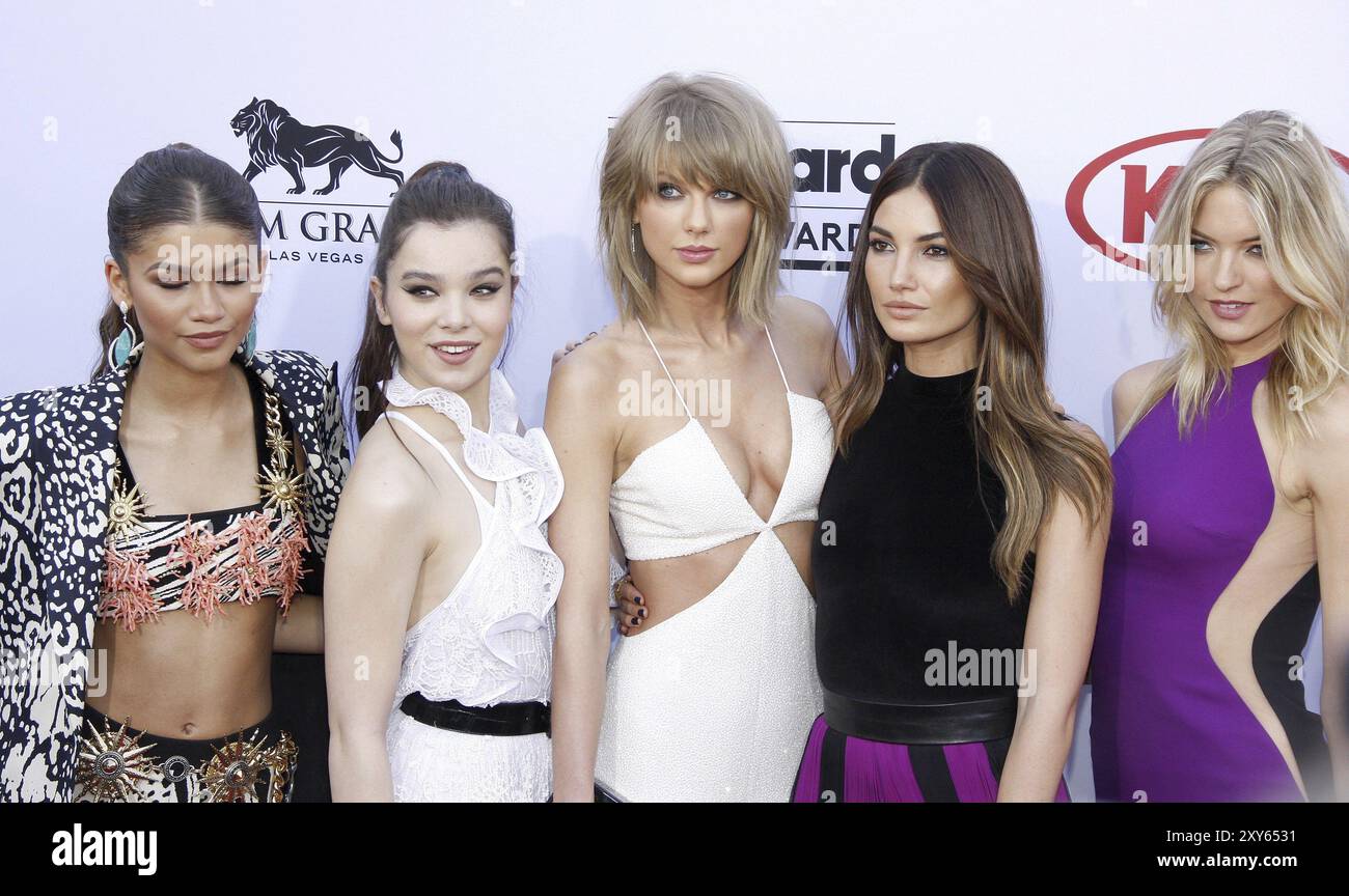 Hailee Steinfeld, Zendaya Coleman, Taylor Swift, Lily Aldridge e Martha Hunt ai Billboard Music Awards 2015 tenutosi presso la MGM Garden Arena di Las Foto Stock