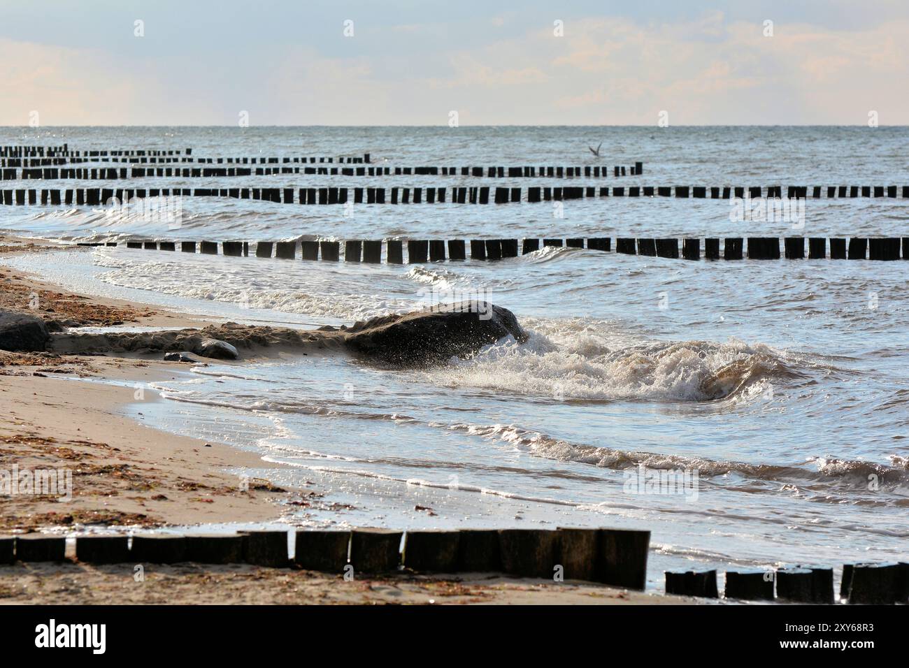 Sulla spiaggia del Mar Baltico vicino a Heiligendamm Foto Stock