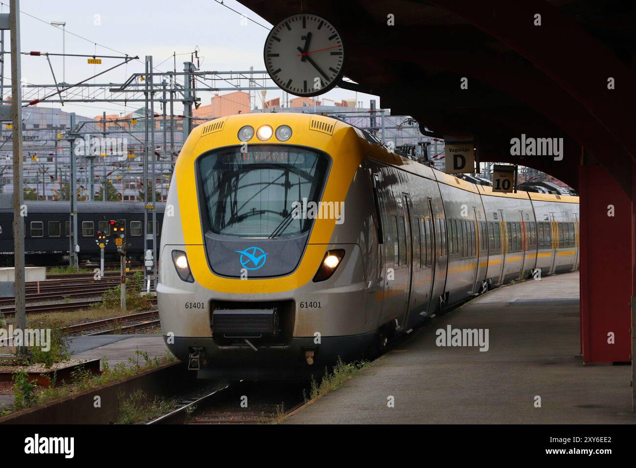 Göteborg, Svezia - 27 agosto 2018: Vasttagen treno a Göteborg la stazione centrale. Göteborg è la seconda stazione ferroviaria più affollata in Svezia con 27 mil Foto Stock