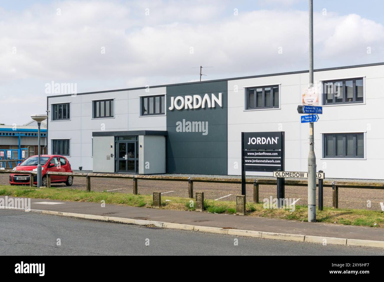 I locali di Jordan Metalwork e Jordan fitness a King's Lynn. Fabbricanti di metalli e produttori di attrezzature da palestra. Foto Stock