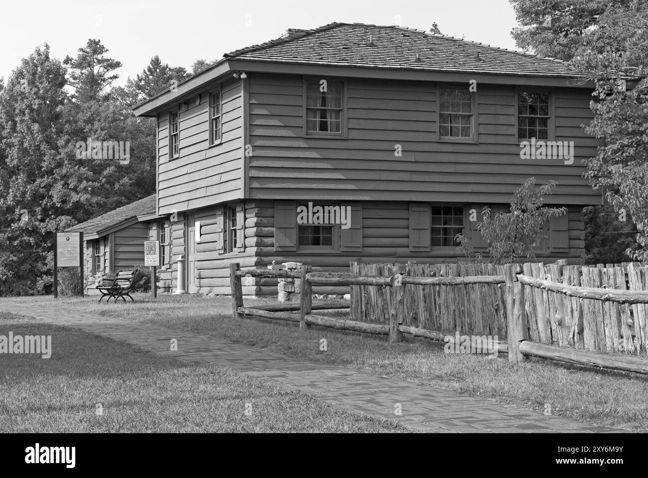 Edificio del museo presso l'Andrew Jackson State Park e casa d'infanzia a Lancaster, South Carolina, Stati Uniti. Foto Stock