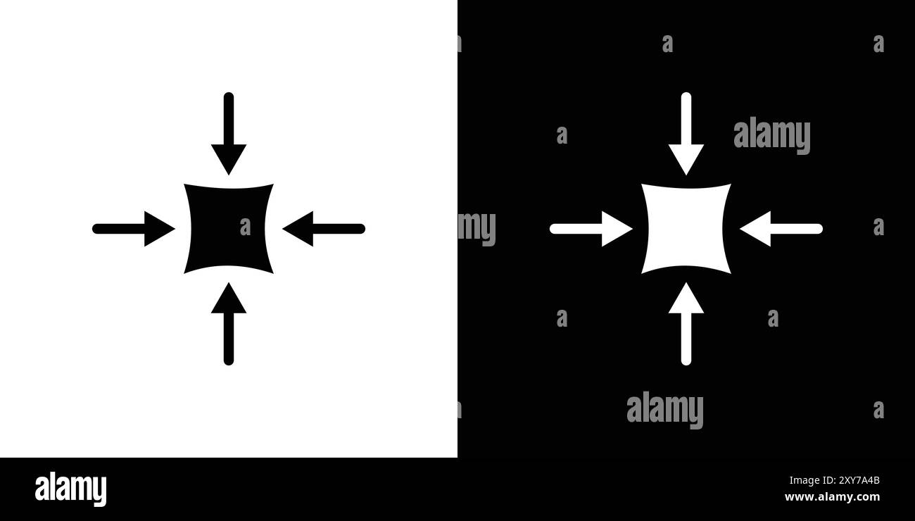 Icona di dimensioni compatte in bianco e nero. semplice vettore piatto Illustrazione Vettoriale