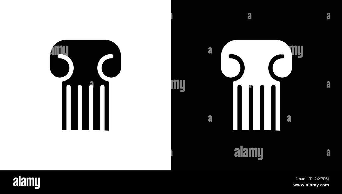 L'icona della colonna è impostata in bianco e nero. semplice vettore piatto Illustrazione Vettoriale