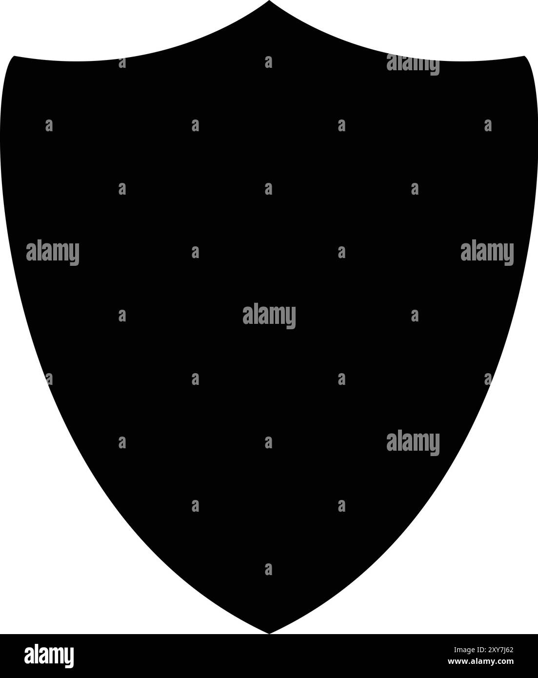 Scudo di sicurezza nero, icona scudo di protezione, icona scudo, simbolo di protezione e simbolo di protezione Illustrazione Vettoriale