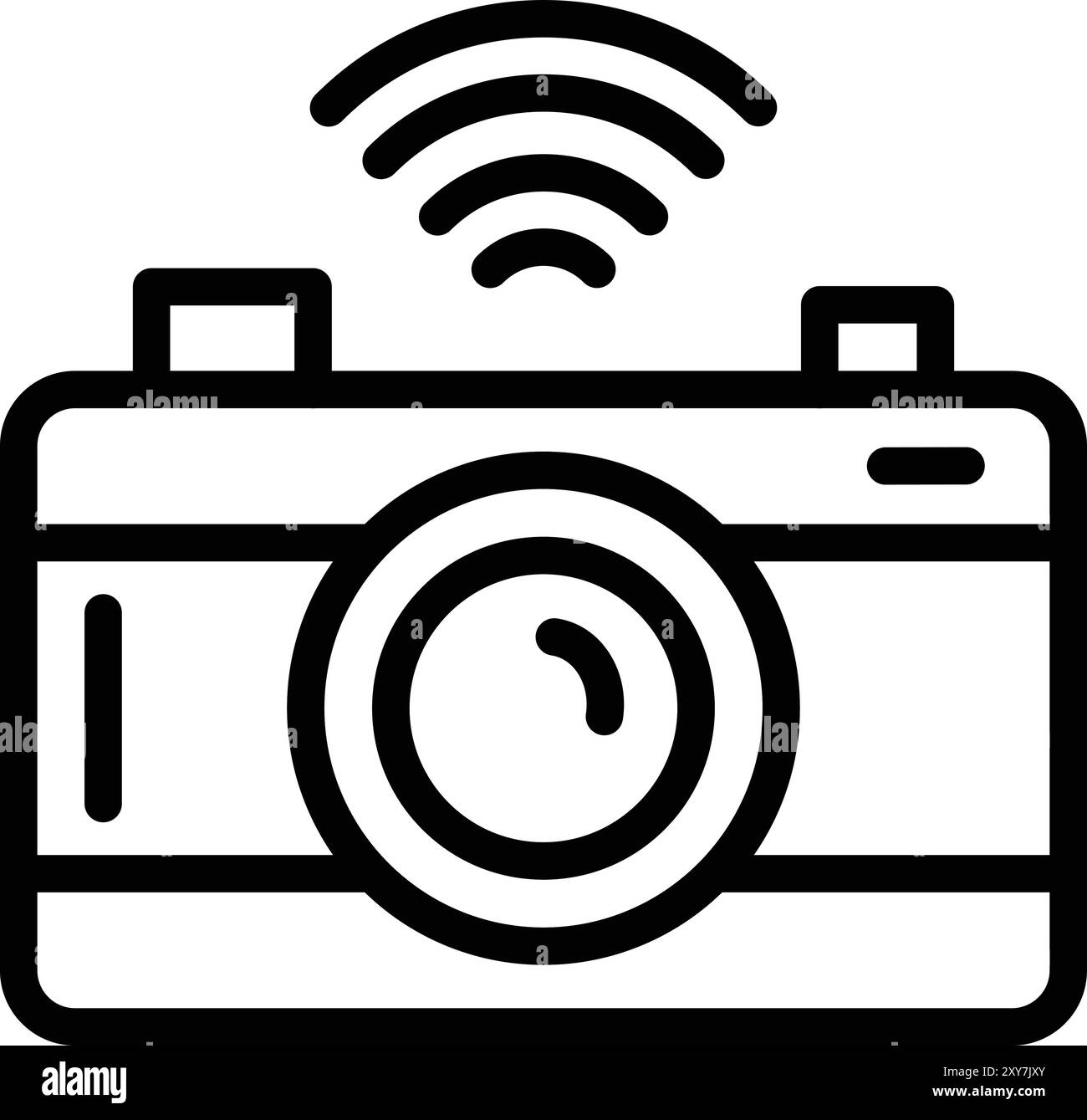 Illustrazione del disegno dell'icona vettore della fotocamera Illustrazione Vettoriale