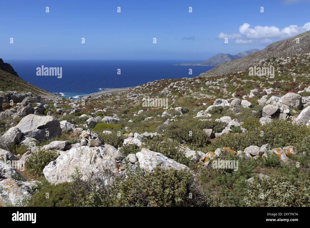 Paesaggio nel nord di Karpathos, Grecia, Europa Foto Stock