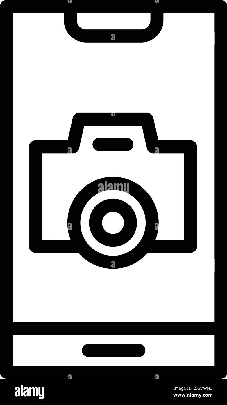 Illustrazione del disegno dell'icona vettore della fotocamera Illustrazione Vettoriale