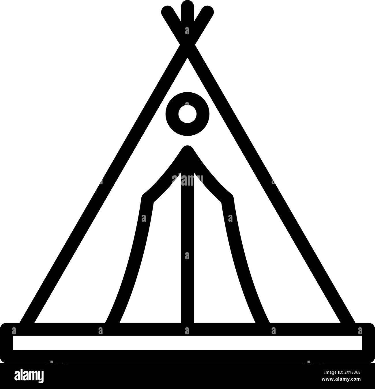 Illustrazione del design dell'icona del vettore della tenda da campeggio Illustrazione Vettoriale