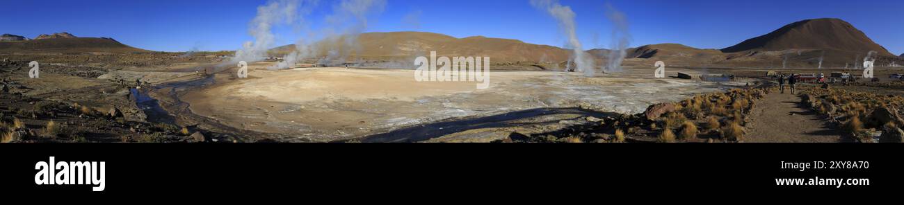 Campo geyser di El Tatio in Cile Foto Stock