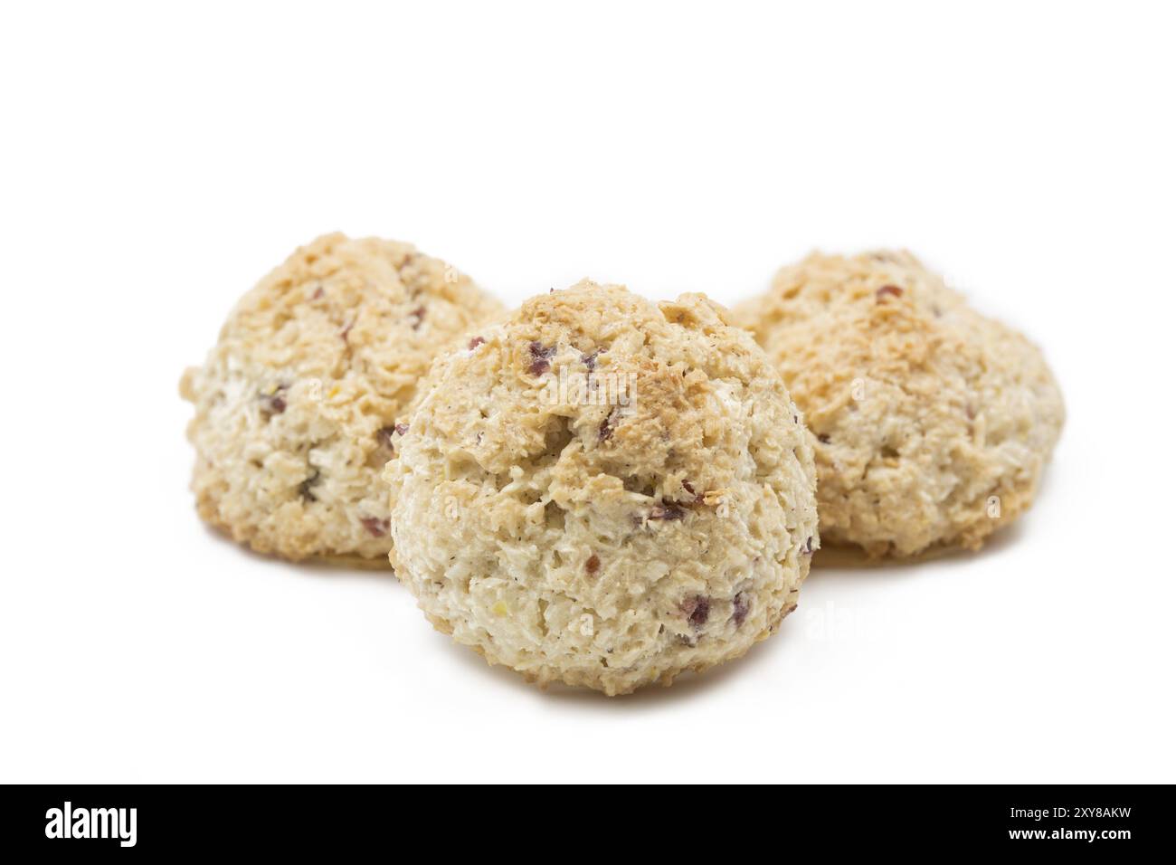 Macaron al cocco, shot con profondità di campo ridotta Foto Stock