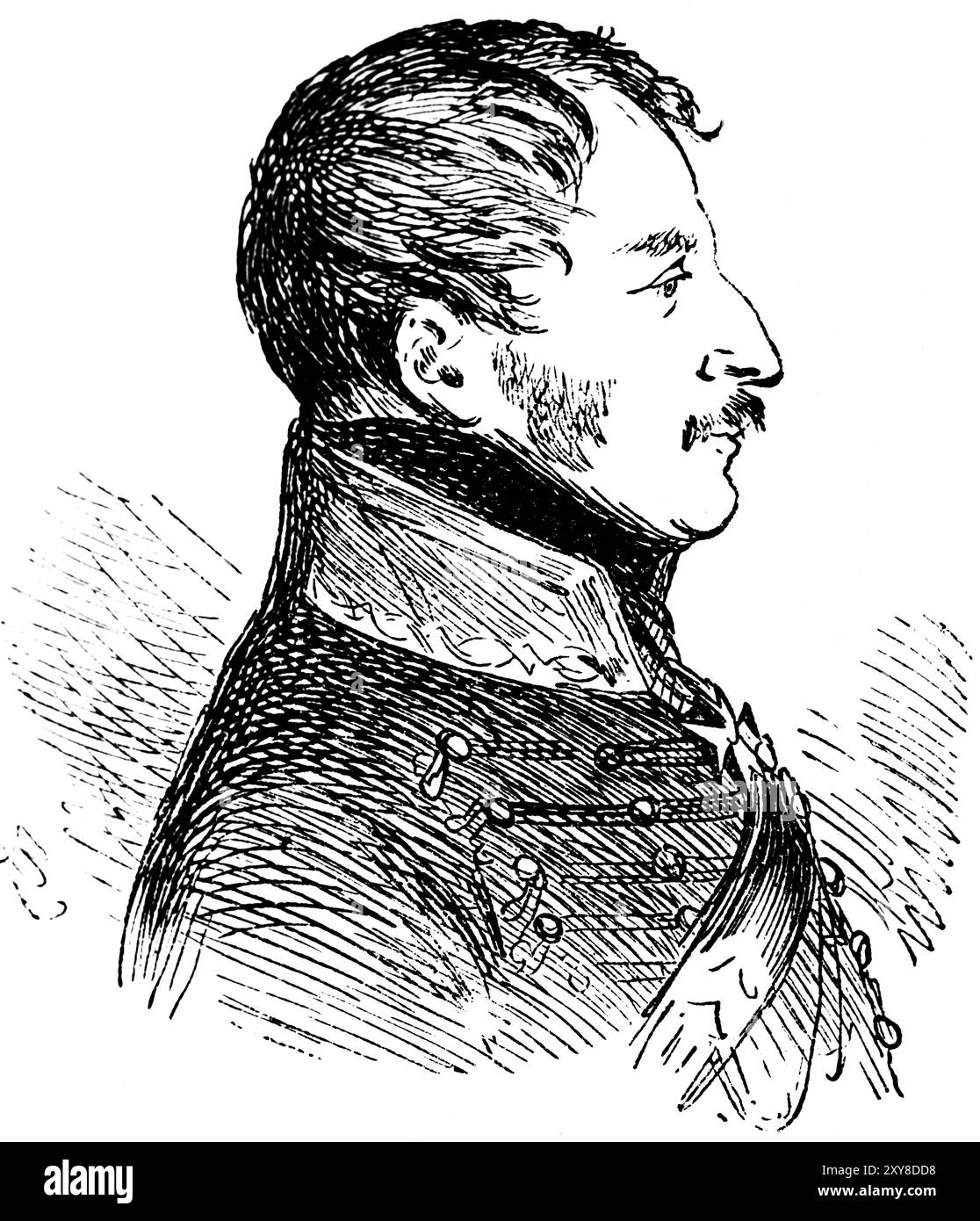 Ritratto del tenente generale Freiherr von Doernberg, capo della rivolta di Doernberg del 1809 contro il dominio napoleonico, militare, uniforme, Assia, lato V Foto Stock